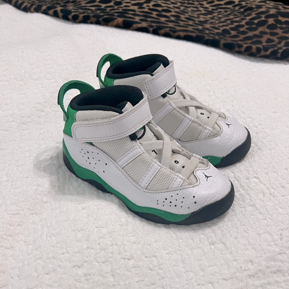 Kids White and Green Sneakers